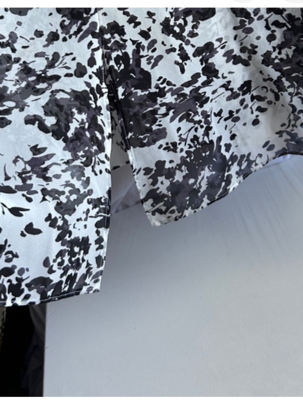 White House Black Market NEW Chiffon Halter Floral Midi Dress White Black 12 - Picture 9 of 16